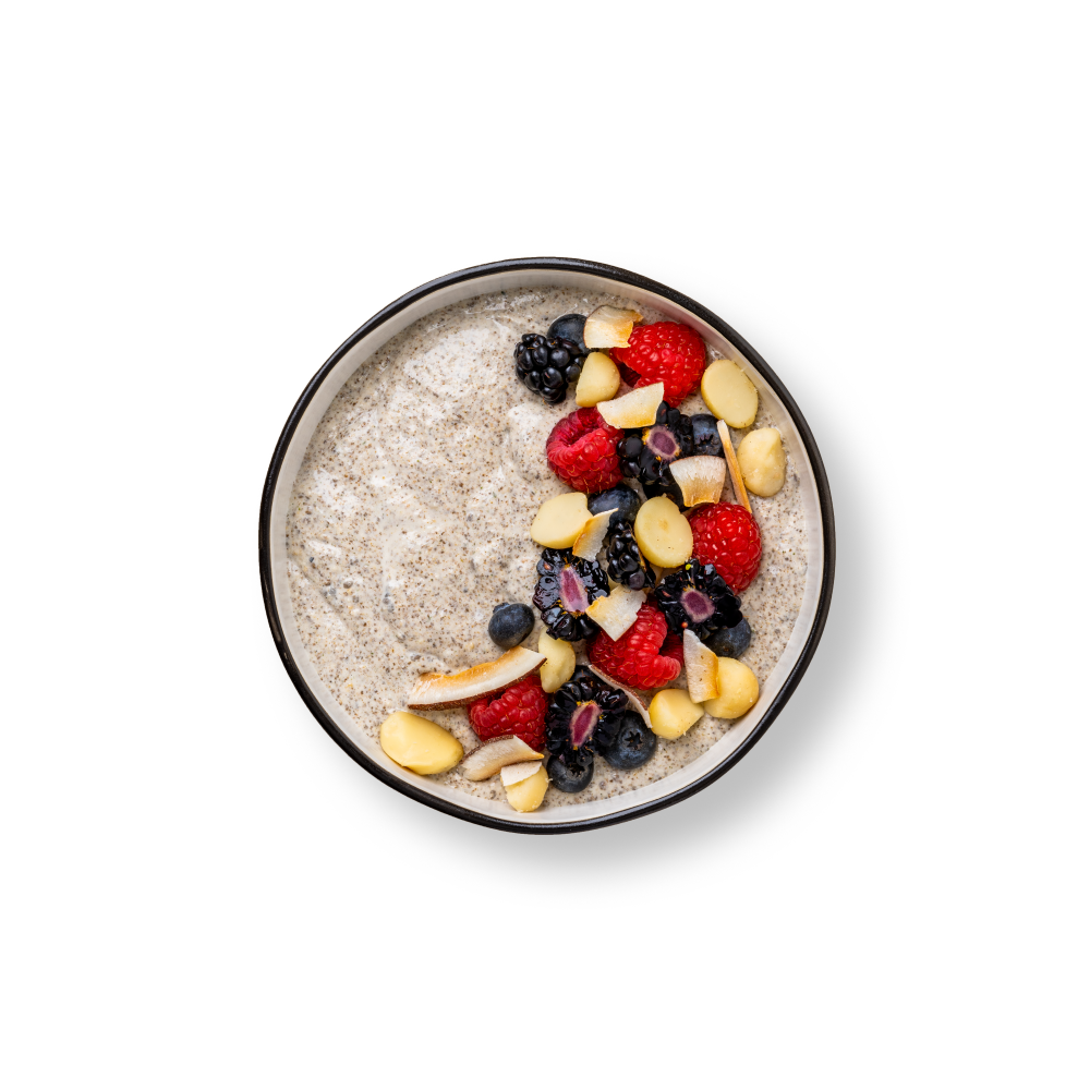 Vanilla macadamia chia & hemp seed pudding